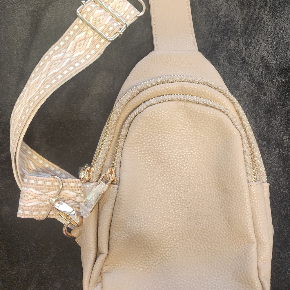 Elegant Taupe Crossbody Bag